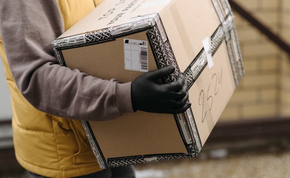 Person handling packages for timely delivery